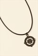 COMPASS BROWN CORD NECKLACE