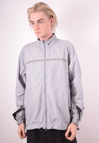 NIKE MENS VINTAGE TRACKSUIT TOP JACKET XL GREY 90S