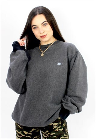 90'S RETRO GREY OVERSIZED SWEATSHIRT