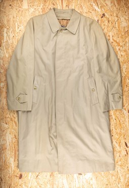 90s Burberry Beige Nove Check Lined Trench Coat - B2025