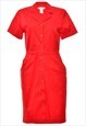 Vintage Red Button-Front Talbots Shirt Dress - L