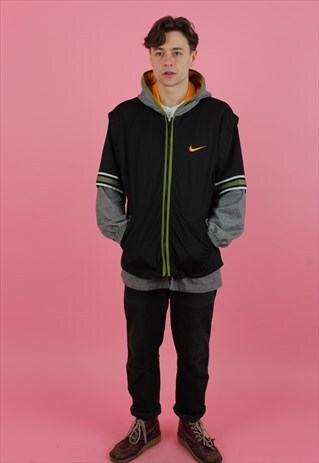 VINTAGE NIKE LAYERED HOODED TRACKSUIT JACKET