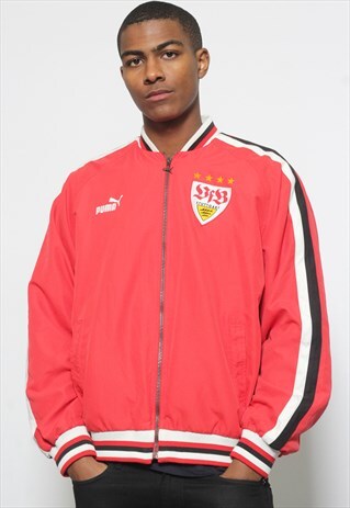 VINTAGE PUMA TRACK JACKET RED STUTTGART FOOTBALL