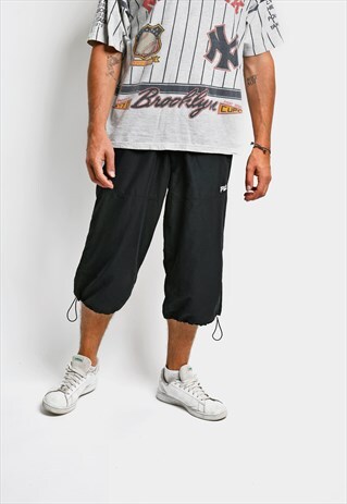 FILA Y2K sports shorts men black vintage long cut capri 