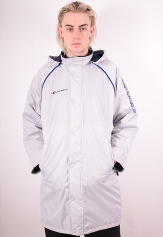 CHAMPION MENS VINTAGE COAT MEDIUM GREY 90S