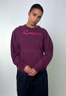 Purple 90s Kappa Embroidered Spellout Sweatshirt