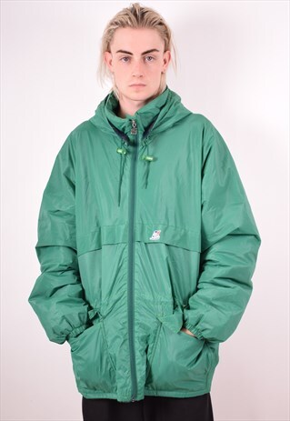 K.WAY MENS VINTAGE RAIN JACKET XXL GREEN 90S