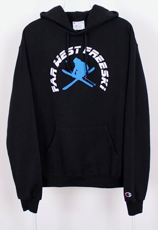 CHAMPION HOODIE / JUMPER IN BLACK COLOUR, FAR WEST FREESKI.