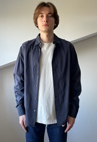 Vintage PRADA Shirt Red Tab Button Up Long Sleeve 