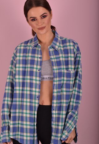 BLUE CHECK FLANNEL SHIRT GRS1174