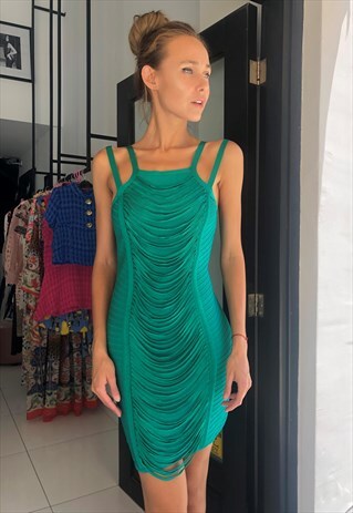 'RITA' BANDAGE GREEN MINI DRESS