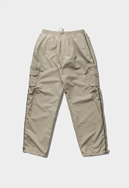 Vintage Y2K 00s light brown parachute cargo pants