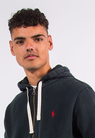 RALPH LAUREN ZIP FASTEN HOODIE HOODED SWEATSHIRT