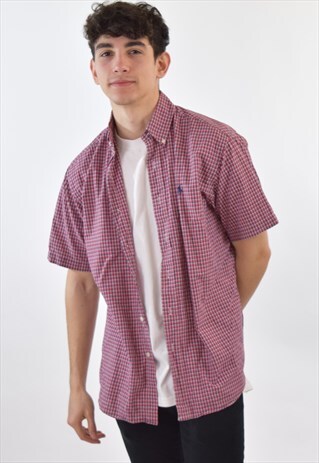 VINTAGE 90S RED CHECKERED RALPH LAUREN SHIRT
