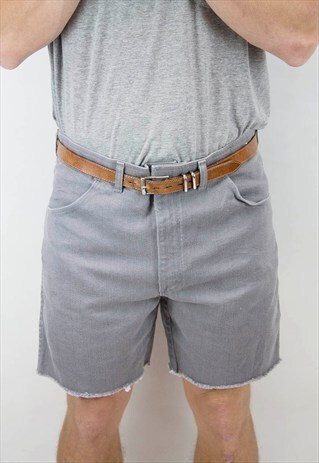 VINTAGE 90S WRANGLER CUT OFF GREY DENIM SHORTS