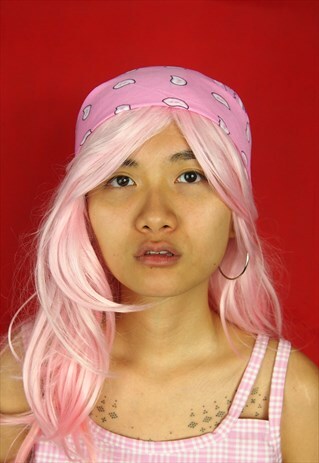 BABY PINK BANDANA SCARF