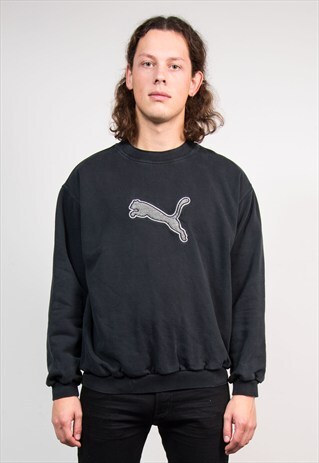 VINTAGE 90'S BLACK PUMA SWEATSHIRT