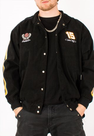 VINTAGE BLACK NASCAR RACING JACKET