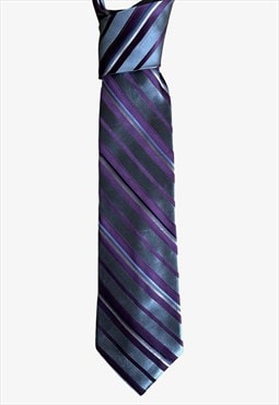 Vintage 90s Van Heusen Purple & Grey Striped Tie