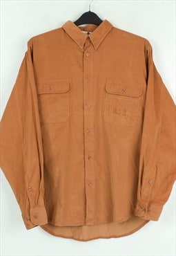 Corduroy Vintage men's L Shirt Long Sleeved Cords Button Up 