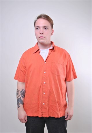 CASUAL MAN VINTAGE ORANGE VOCATION SHORT SLEEVE SHIRT