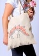 DINOSAUR SKELETON ROSES TOTE BAG