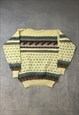 VINTAGE KNITTED JUMPER ABSTRACT CUTE FOX PATTERNED SWEATER