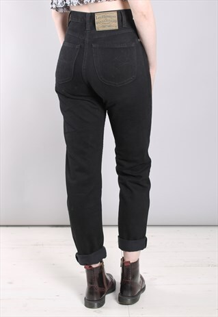 VINTAGE 80S BLACK HIGH WAISTED MOM JEANS