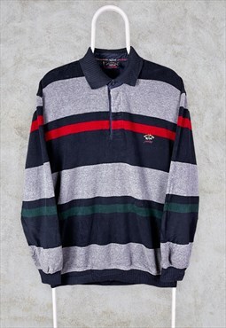Vintage Paul & Shark Polo Shirt Fleece Long Sleeve Medium