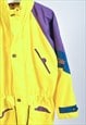 VINTAGE 90S WINDBREAKER PARKA JACKET IN YELLOW 