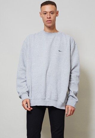VINTAGE 90'S OVERSIZED MARL GREY NIKE SWEATSHIRT