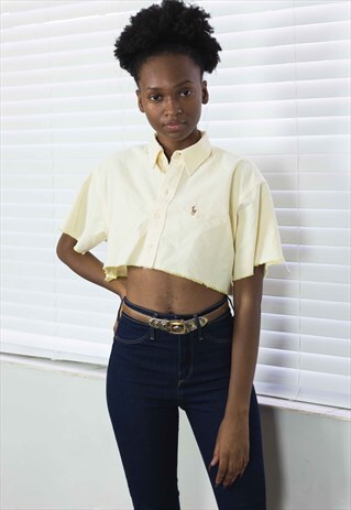VINTAGE POLO RALPH LAUREN CROP TOP REWORKED LOGO 90S X 5.1