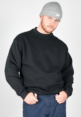 BAGGY PLAIN BLACK SWEATER