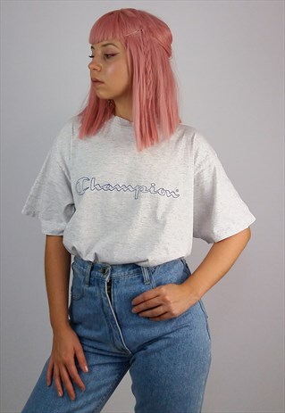 VINTAGE 80'S CHAMPION LARGE SPELLOUT LOGO UNISEX T-SHIRT