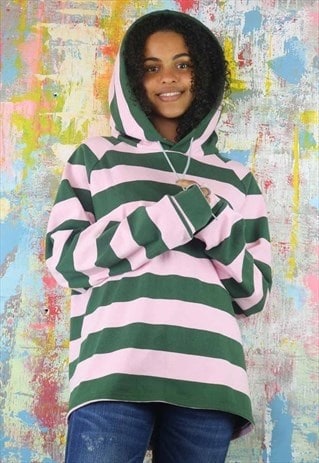 green striped hoodie