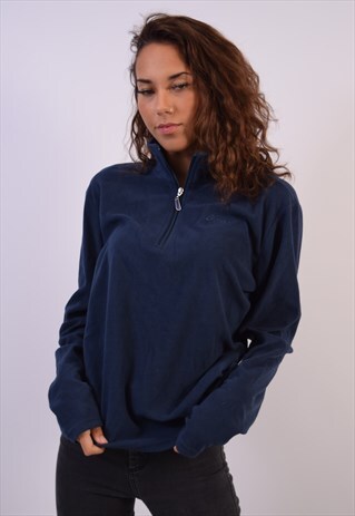 VINTAGE ASICS FLEECE JUMPER NAVY BLUE