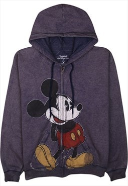 Disney 90's Mickey Mouse Full Zip Up Hoodie Medium Purple