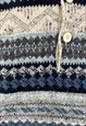 VINTAGE KNITTED JUMPER ABSTRACT PATTERNED GRANDAD SWEATER