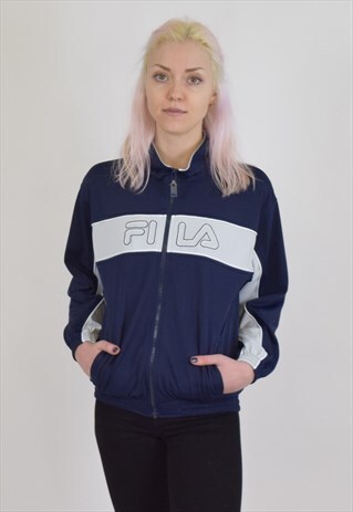 VINTAGE 90S BLUE WHITE FILA TRACKSUIT TOP