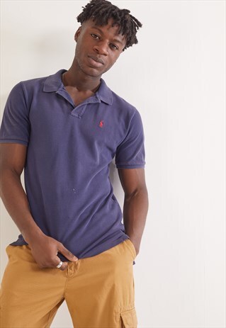 VINTAGE RALPH LAUREN SHORT SLEEVE POLO TOP NAVY