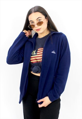 90'S RETRO BLUE OVERSIZED FLEECE JACKET