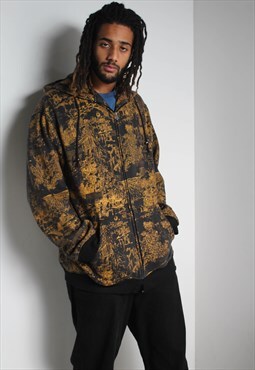Vintage 90's Fleece Lined Patterned Hooide Jacket Multi