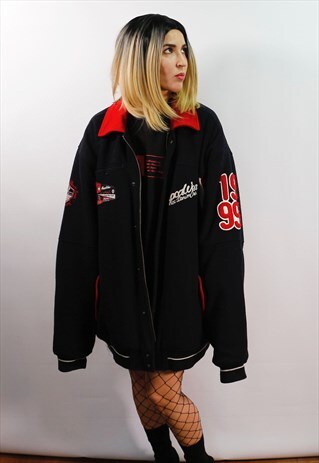VINTAGE UNISEX OVERSIZED VARSITY LETTERMAN COLLEGE JACKET