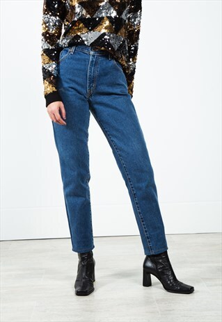 VINTAGE 80S LEVI'S MOM DARK WASH JEANS / 0197