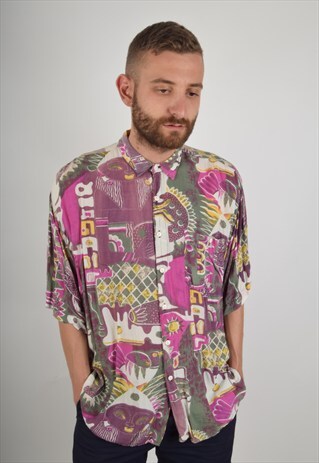 VINTAGE SHIRT FESTIVAL PRINT SIZE L (816)