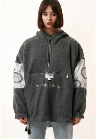 90S PORTUGAL TWO-SIDED SHELL-FLEECE 1/4 ZIP JACKET 16174