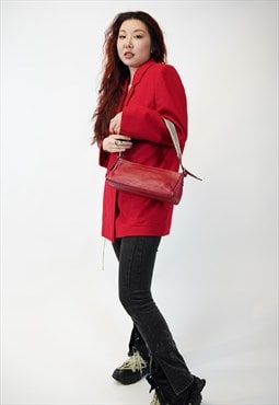 Burberry Red Leather Bag with strap