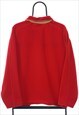 VINTAGE BEST COMPANY RED QUARTER ZIP SWEATSHIRT WOMENS