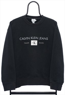 Vintage Calvin Klein Graphic Black Sweatshirt Mens
