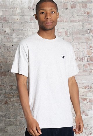 VINTAGE CHAMPION LOGO T-SHIRT GREY